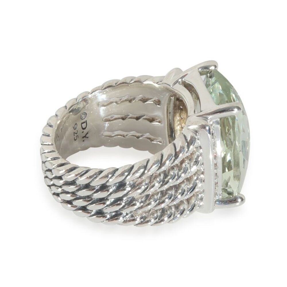 David Yurman Sterling Silver Prasiolite and Diamond Wheaton Ring - Picture 2 of 4